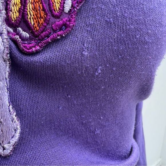 VTG Butterfly Goddess Embroidered Patch Purple Top - Picture 10 of 13